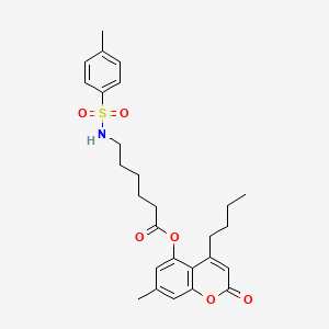 4-butyl-7-methyl-2-oxo-2H-chromen-5-yl 6-{[(4-methylphenyl)sulfonyl]amino}hexanoate