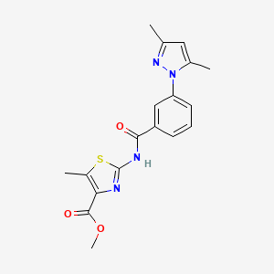 methyl 2-{[3-(3,5-dimethyl-1H-pyrazol-1-yl)benzoyl]amino}-5-methyl-1,3-thiazole-4-carboxylate