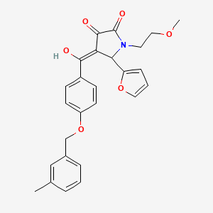 molecular formula C26H25NO6 B11141630 5-(furan-2-yl)-3-hydroxy-1-(2-methoxyethyl)-4-({4-[(3-methylbenzyl)oxy]phenyl}carbonyl)-1,5-dihydro-2H-pyrrol-2-one 