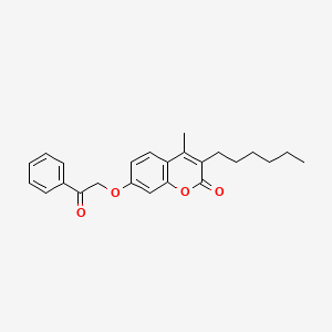 3-hexyl-4-methyl-7-(2-oxo-2-phenylethoxy)-2H-chromen-2-one