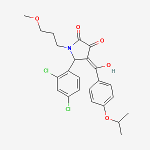 5-(2,4-dichlorophenyl)-3-hydroxy-1-(3-methoxypropyl)-4-{[4-(propan-2-yloxy)phenyl]carbonyl}-1,5-dihydro-2H-pyrrol-2-one