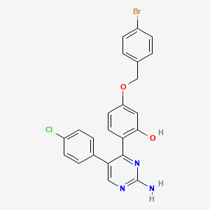 2-[2-Amino-5-(4-chlorophenyl)pyrimidin-4-yl]-5-[(4-bromophenyl)methoxy]phenol