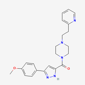 [5-(4-methoxyphenyl)-1H-pyrazol-3-yl]{4-[2-(pyridin-2-yl)ethyl]piperazin-1-yl}methanone