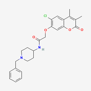 N-(1-benzylpiperidin-4-yl)-2-[(6-chloro-3,4-dimethyl-2-oxo-2H-chromen-7-yl)oxy]acetamide