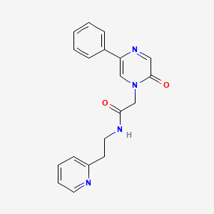 molecular formula C19H18N4O2 B11141694 2-[2-oxo-5-phenyl-1(2H)-pyrazinyl]-N-[2-(2-pyridyl)ethyl]acetamide 