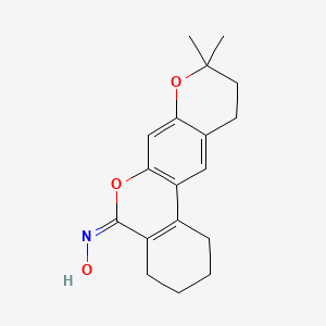 (5E)-N-hydroxy-9,9-dimethyl-1,2,3,4,10,11-hexahydro-5H,9H-benzo[c]pyrano[3,2-g]chromen-5-imine