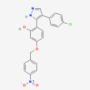 2-[4-(4-chlorophenyl)-1H-pyrazol-3-yl]-5-[(4-nitrobenzyl)oxy]phenol