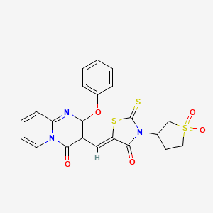 3-{(Z)-[3-(1,1-dioxidotetrahydrothiophen-3-yl)-4-oxo-2-thioxo-1,3-thiazolidin-5-ylidene]methyl}-2-phenoxy-4H-pyrido[1,2-a]pyrimidin-4-one