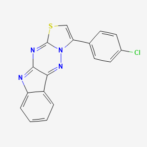 molecular formula C17H9ClN4S B11141809 14-(4-chlorophenyl)-12-thia-8,10,15,16-tetrazatetracyclo[7.7.0.02,7.011,15]hexadeca-1(16),2,4,6,8,10,13-heptaene 