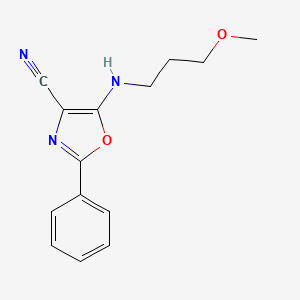 molecular formula C14H15N3O2 B11141817 5-[(3-Methoxypropyl)amino]-2-phenyl-1,3-oxazole-4-carbonitrile 