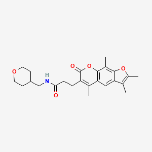 N-(tetrahydro-2H-pyran-4-ylmethyl)-3-(2,3,5,9-tetramethyl-7-oxo-7H-furo[3,2-g]chromen-6-yl)propanamide