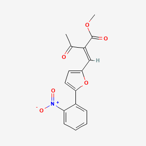 molecular formula C16H13NO6 B11141829 methyl (2E)-2-{[5-(2-nitrophenyl)furan-2-yl]methylidene}-3-oxobutanoate 