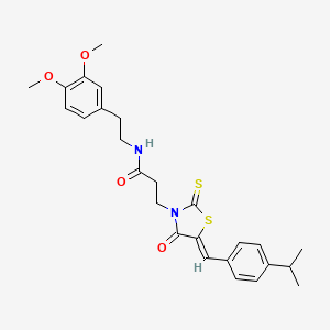 N-[2-(3,4-dimethoxyphenyl)ethyl]-3-{(5Z)-4-oxo-5-[4-(propan-2-yl)benzylidene]-2-thioxo-1,3-thiazolidin-3-yl}propanamide