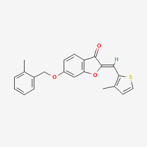 molecular formula C22H18O3S B11141850 6-[(2-methylbenzyl)oxy]-2-[(Z)-1-(3-methyl-2-thienyl)methylidene]-1-benzofuran-3-one 