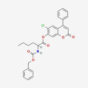 6-chloro-2-oxo-4-phenyl-2H-chromen-7-yl N-[(benzyloxy)carbonyl]norleucinate