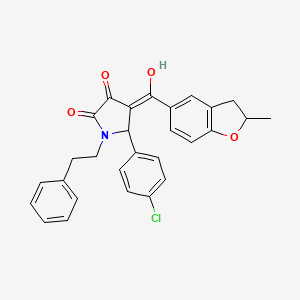 5-(4-chlorophenyl)-3-hydroxy-4-[(2-methyl-2,3-dihydro-1-benzofuran-5-yl)carbonyl]-1-(2-phenylethyl)-1,5-dihydro-2H-pyrrol-2-one