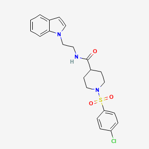 1-[(4-chlorophenyl)sulfonyl]-N-[2-(1H-indol-1-yl)ethyl]-4-piperidinecarboxamide