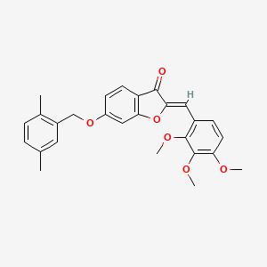 (2Z)-6-[(2,5-dimethylbenzyl)oxy]-2-(2,3,4-trimethoxybenzylidene)-1-benzofuran-3(2H)-one