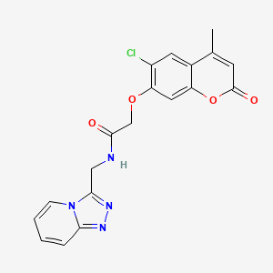 2-[(6-chloro-4-methyl-2-oxo-2H-chromen-7-yl)oxy]-N-([1,2,4]triazolo[4,3-a]pyridin-3-ylmethyl)acetamide