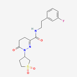 molecular formula C17H20FN3O4S B11141943 1-(1,1-dioxidotetrahydrothiophen-3-yl)-N-[2-(3-fluorophenyl)ethyl]-6-oxo-1,4,5,6-tetrahydropyridazine-3-carboxamide 