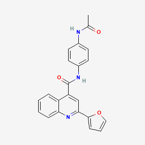 molecular formula C22H17N3O3 B11141961 N-(4-acetamidophenyl)-2-(furan-2-yl)quinoline-4-carboxamide 