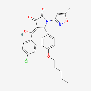 4-[(4-chlorophenyl)carbonyl]-3-hydroxy-1-(5-methyl-1,2-oxazol-3-yl)-5-[4-(pentyloxy)phenyl]-1,5-dihydro-2H-pyrrol-2-one