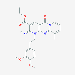 ethyl 7-[2-(3,4-dimethoxyphenyl)ethyl]-6-imino-11-methyl-2-oxo-1,7,9-triazatricyclo[8.4.0.03,8]tetradeca-3(8),4,9,11,13-pentaene-5-carboxylate