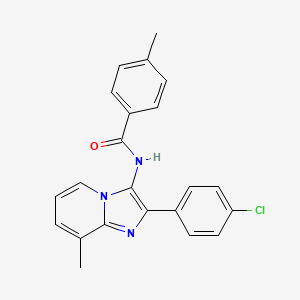 N-[2-(4-chlorophenyl)-8-methylimidazo[1,2-a]pyridin-3-yl]-4-methylbenzamide