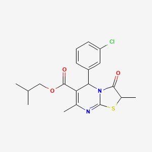 2-methylpropyl 5-(3-chlorophenyl)-2,7-dimethyl-3-oxo-2H,3H,5H-[1,3]thiazolo[3,2-a]pyrimidine-6-carboxylate