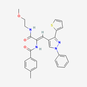 N~1~-{(Z)-1-{[(2-methoxyethyl)amino]carbonyl}-2-[1-phenyl-3-(2-thienyl)-1H-pyrazol-4-yl]-1-ethenyl}-4-methylbenzamide