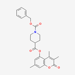 1-benzyl 4-(3,4,7-trimethyl-2-oxo-2H-chromen-5-yl) piperidine-1,4-dicarboxylate