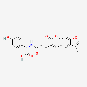 (2S)-(4-hydroxyphenyl){[3-(3,5,9-trimethyl-7-oxo-7H-furo[3,2-g]chromen-6-yl)propanoyl]amino}ethanoic acid