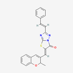 (Z)-5-((2-methyl-2H-chromen-3-yl)methylene)-2-((E)-styryl)thiazolo[3,2-b][1,2,4]triazol-6(5H)-one