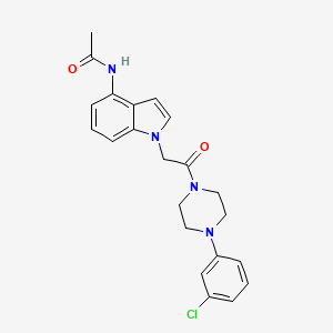 N-(1-{2-[4-(3-chlorophenyl)piperazino]-2-oxoethyl}-1H-indol-4-yl)acetamide