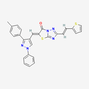 (5Z)-5-{[3-(4-methylphenyl)-1-phenyl-1H-pyrazol-4-yl]methylidene}-2-[(E)-2-(thiophen-2-yl)ethenyl][1,3]thiazolo[3,2-b][1,2,4]triazol-6(5H)-one