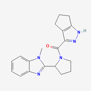 molecular formula C19H21N5O B11142120 [2-(1-methyl-1H-benzimidazol-2-yl)pyrrolidin-1-yl](2,4,5,6-tetrahydrocyclopenta[c]pyrazol-3-yl)methanone 