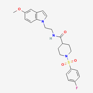 molecular formula C23H26FN3O4S B11142132 1-[(4-fluorophenyl)sulfonyl]-N-[2-(5-methoxy-1H-indol-1-yl)ethyl]-4-piperidinecarboxamide 