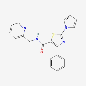 4-phenyl-N-(pyridin-2-ylmethyl)-2-(1H-pyrrol-1-yl)-1,3-thiazole-5-carboxamide