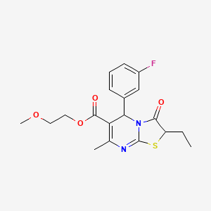 2-methoxyethyl 2-ethyl-5-(3-fluorophenyl)-7-methyl-3-oxo-2,3-dihydro-5H-[1,3]thiazolo[3,2-a]pyrimidine-6-carboxylate