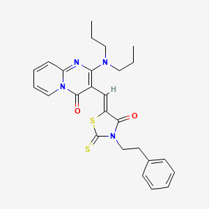 2-(dipropylamino)-3-{(Z)-[4-oxo-3-(2-phenylethyl)-2-thioxo-1,3-thiazolidin-5-ylidene]methyl}-4H-pyrido[1,2-a]pyrimidin-4-one