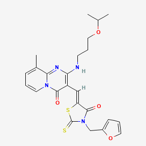 3-(2-furylmethyl)-5-((Z)-1-{2-[(3-isopropoxypropyl)amino]-9-methyl-4-oxo-4H-pyrido[1,2-a]pyrimidin-3-yl}methylidene)-2-thioxo-1,3-thiazolan-4-one