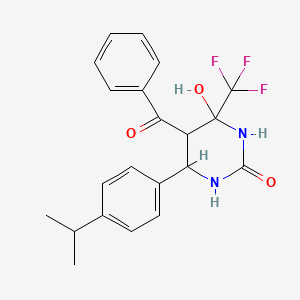 molecular formula C21H21F3N2O3 B11142199 5-benzoyl-4-hydroxy-6-(4-isopropylphenyl)-4-(trifluoromethyl)tetrahydro-2(1H)-pyrimidinone 