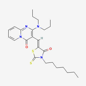 2-(dipropylamino)-3-[(Z)-(3-heptyl-4-oxo-2-thioxo-1,3-thiazolidin-5-ylidene)methyl]-4H-pyrido[1,2-a]pyrimidin-4-one