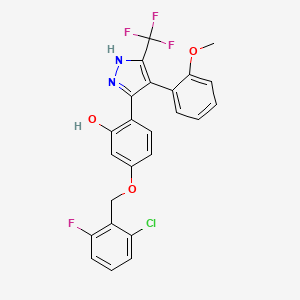 5-[(2-chloro-6-fluorobenzyl)oxy]-2-[4-(2-methoxyphenyl)-5-(trifluoromethyl)-1H-pyrazol-3-yl]phenol