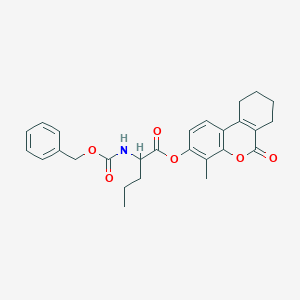 (4-methyl-6-oxo-7,8,9,10-tetrahydrobenzo[c]chromen-3-yl) 2-(phenylmethoxycarbonylamino)pentanoate