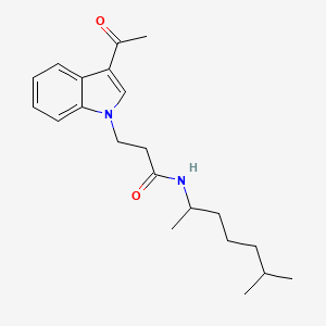 molecular formula C21H30N2O2 B11142292 3-(3-acetyl-1H-indol-1-yl)-N-(1,5-dimethylhexyl)propanamide 