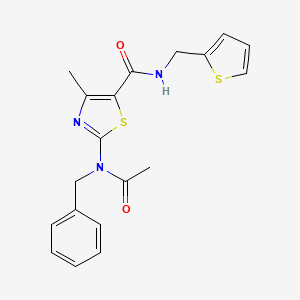 molecular formula C19H19N3O2S2 B11142301 2-[acetyl(benzyl)amino]-4-methyl-N-(2-thienylmethyl)-1,3-thiazole-5-carboxamide 