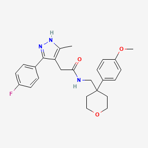 2-[5-(4-fluorophenyl)-3-methyl-1H-pyrazol-4-yl]-N-{[4-(4-methoxyphenyl)tetrahydro-2H-pyran-4-yl]methyl}acetamide