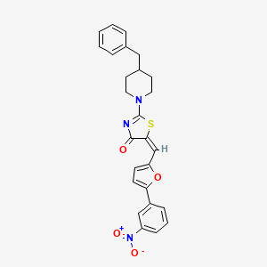 (5E)-2-(4-benzylpiperidin-1-yl)-5-{[5-(3-nitrophenyl)furan-2-yl]methylidene}-1,3-thiazol-4(5H)-one