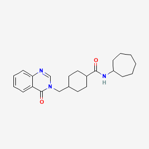 N-cycloheptyl-4-[(4-oxoquinazolin-3(4H)-yl)methyl]cyclohexanecarboxamide